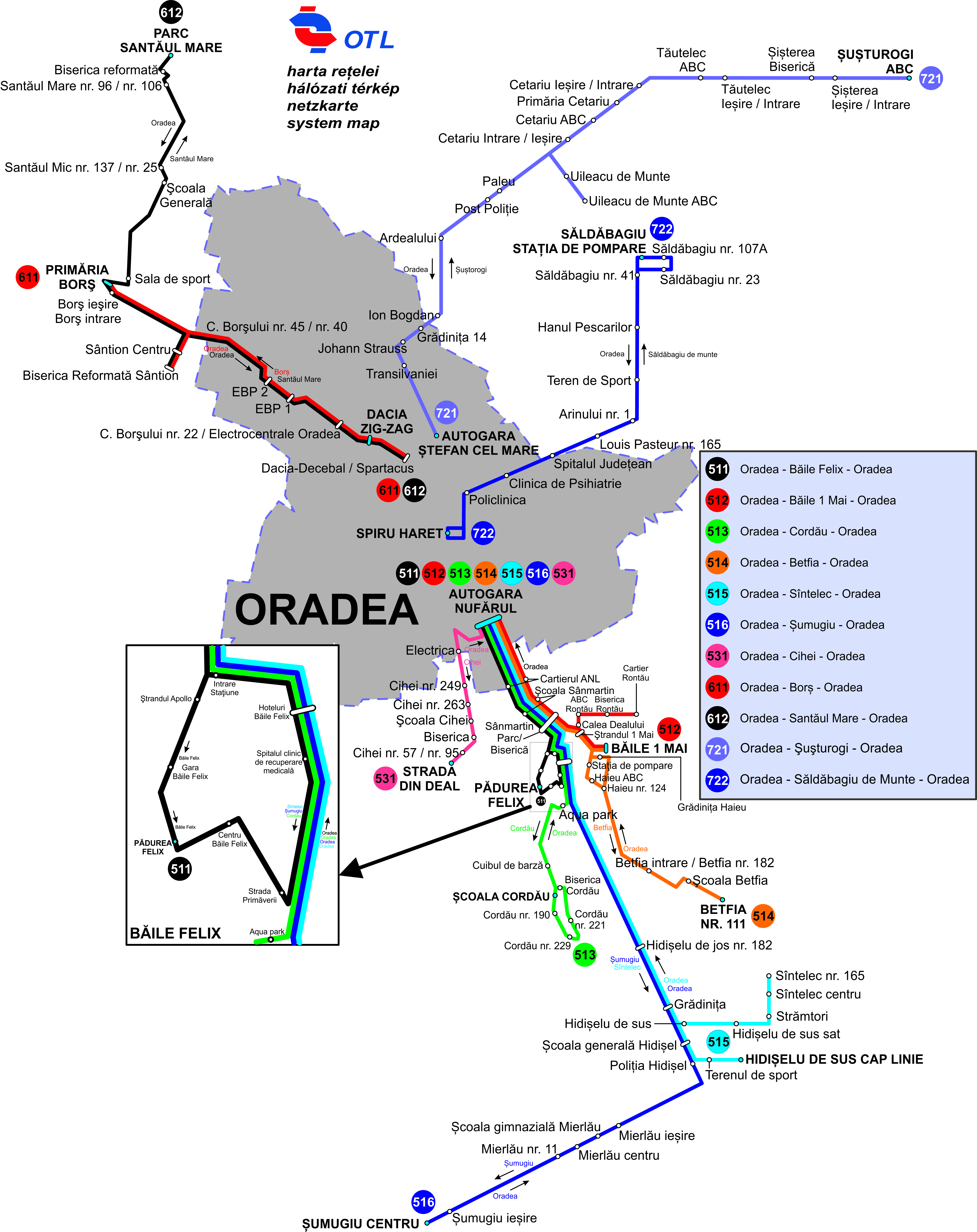Metropolitan bus routes map
